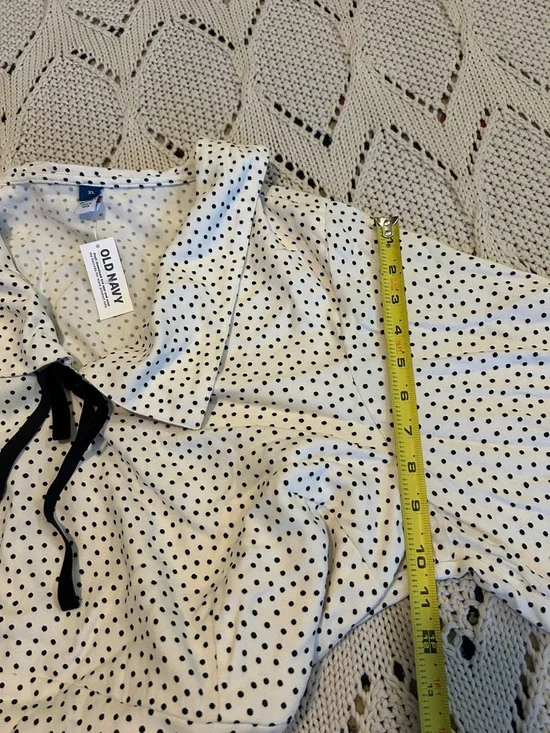 Old Navy Creme de La Creme Tie Neck Polka Dot Dress Sz XL NWT - Picture 12 of 13